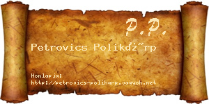 Petrovics Polikárp névjegykártya